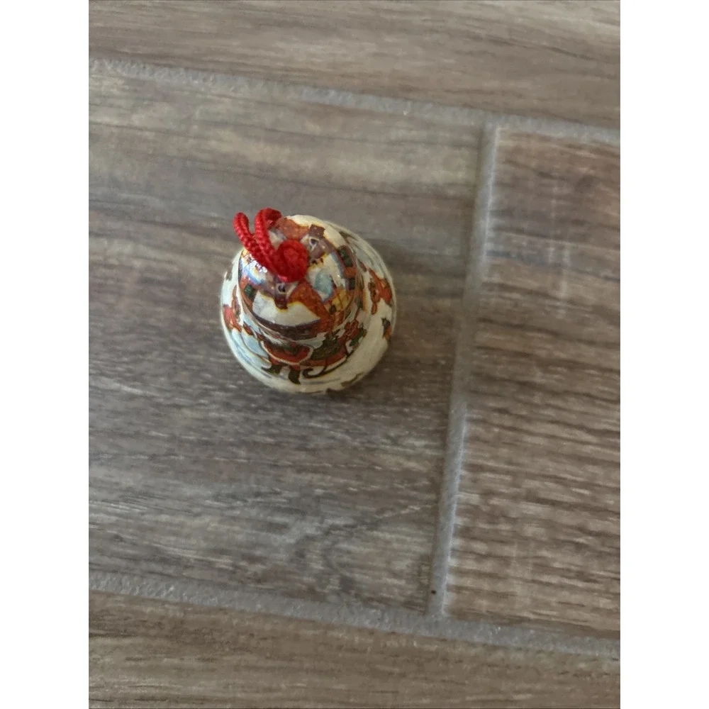 Vintage Paper‎ Mache Christmas Bell Ornament